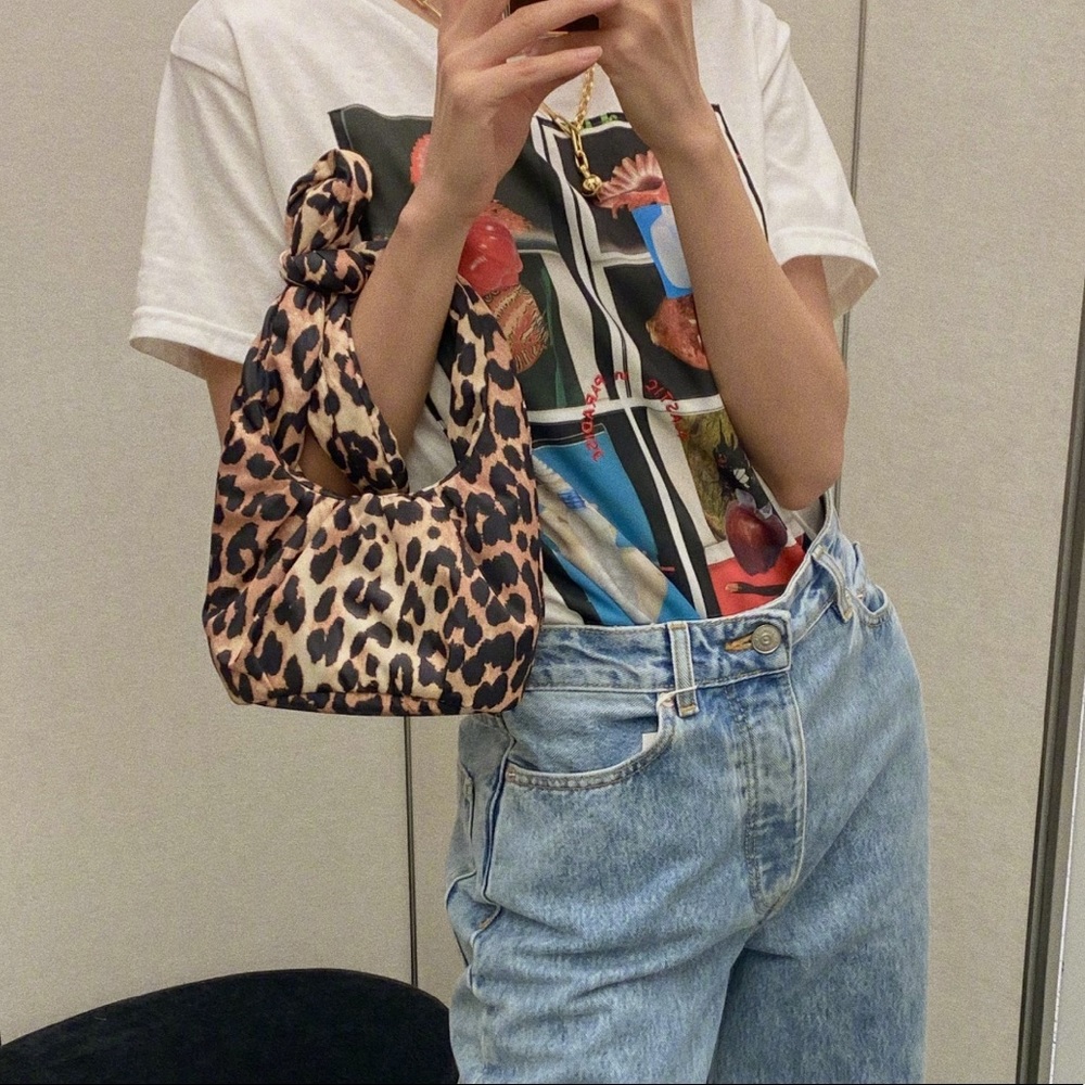 ganni mini leopard print shoulder bag - Picture 1 of 6